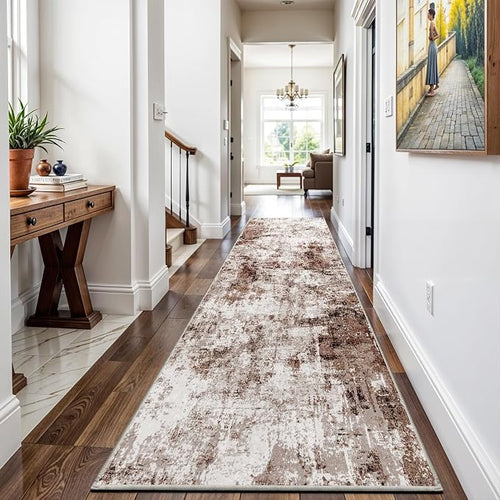 3x12 Washable Runner Rugs for Hallway: Long Abstract Runners for Entryway - Image 2