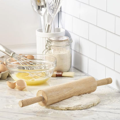 FARBERWARE Classic Wood Rolling Pin, 18-Inch Hardwood Dough Roller - Image 2