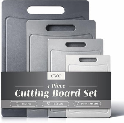 COOK WITH COLOR Non-Slip Cutting Board Set – Kitchen Essentials with Easy Grip by CookwithColor
