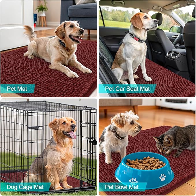 OLANLY Dog Door Mat for Muddy Paws 48x30, Absorbs Moisture and Dirt, Absorbent - Image 7