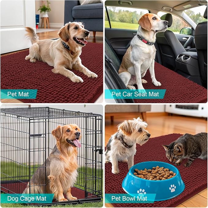 OLANLY Dog Door Mat for Muddy Paws 54x24, Absorbs Moisture and Dirt, Absorbent - Image 7