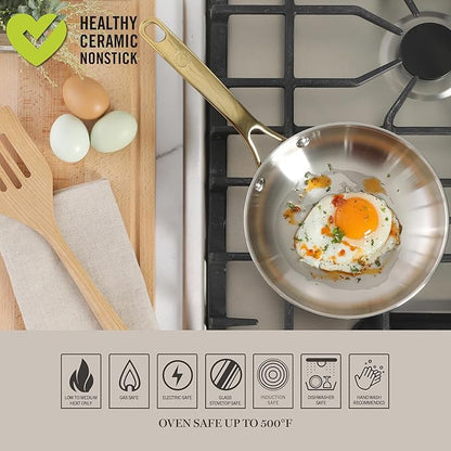 Martha Stewart Castelle 8-Inch Stainless Steel Frying Pan - Image 6