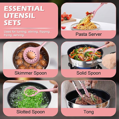 Homikit 15-Piece Kitchen Utensil Set, Silicone Cooking Utensils Spatula Set - Image 5