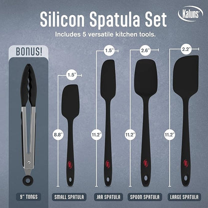 Kaluns Silicone Spatula Set, 4 Rubber Spatulas 600°F Heat Resistant, Nonstick - Image 2