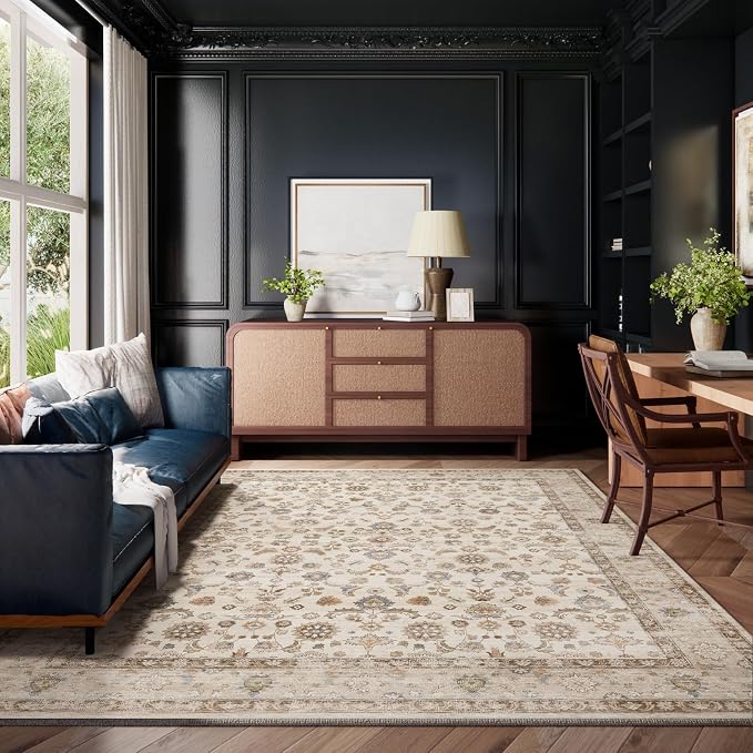 Washable Area Rugs for Living Room: 6x9 Bedroom Rug Boho Vintage Area Rug Stain - Image 7