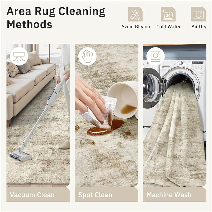 Soalmost Washable Area Rug 8x12, Large Soft Rugs - Image 9