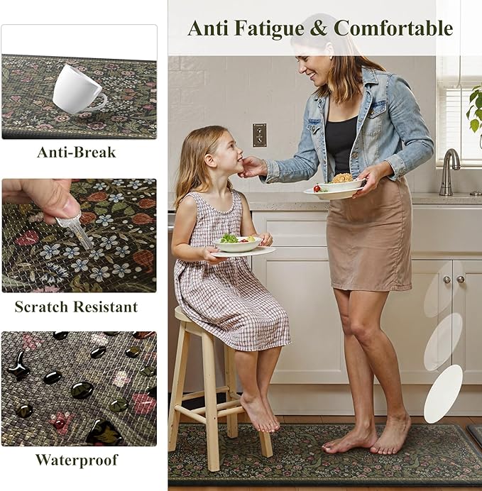Collive Kitchen Mats for Floor, Cushioned Anti Fatigue Mat Non Slip Waterproof - Image 6