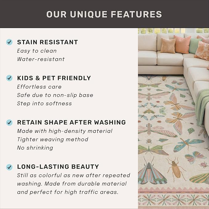 3x5 Flower Area Rug for Girls Bedroom - Image 7