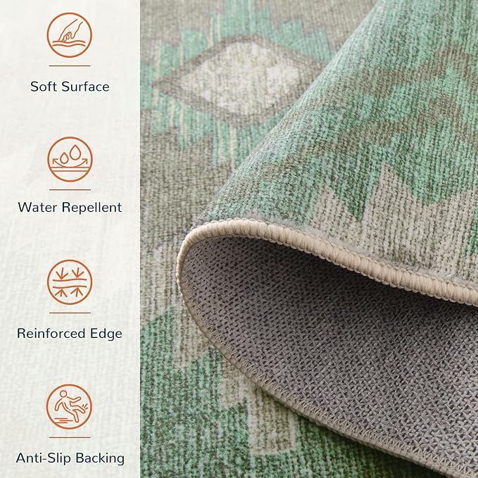 BESTSWEETIE Area Rug 6x9 Rug Machine Washable Rug Non-Slip Low Pile Print - Image 6