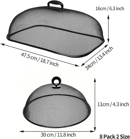8 Pack Metal Mesh Screen Food Covers, 2 Large and 6 Small Sets, Reusable Metal - Image 6