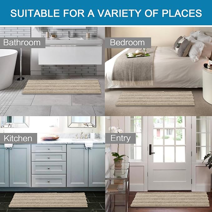 H.VERSAILTEX Bathroom Rug Sets 2 Piece Bath Mats Non Slip Thick Soft Chenille - Image 6