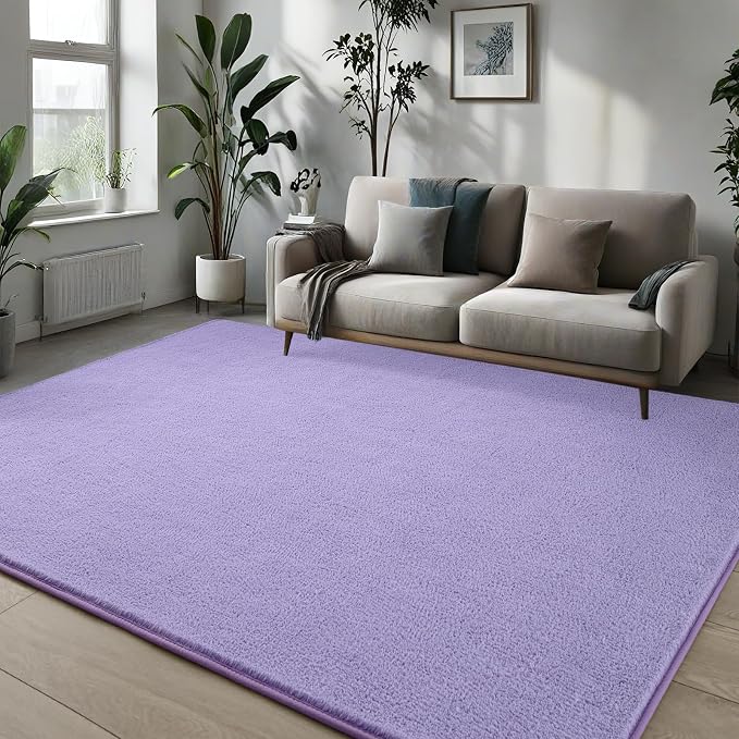 Pettop 4x6 ft Purple Area Rugs for Bedroom Living Room, Washable Memory Foam - Image 3