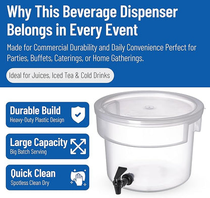 Carlisle FoodService Products Round Beverage Dispenser Drink Dispenser - Image 3