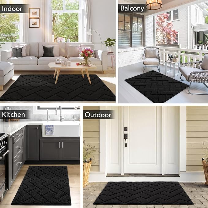 hicorfe Indoor Doormat, Welcome Door Mat TPR Backing Non Slip Mats 20"x32" - Image 8