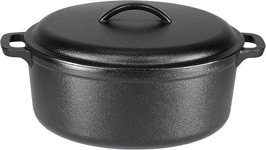 Amazon Basics Pre-Seasoned Cast Iron Dutch Oven Pot by AmazonBasics