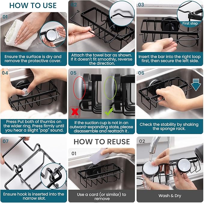 TAILI 4-in-1 Sponge Holder for Kitchen Sink - Image 8