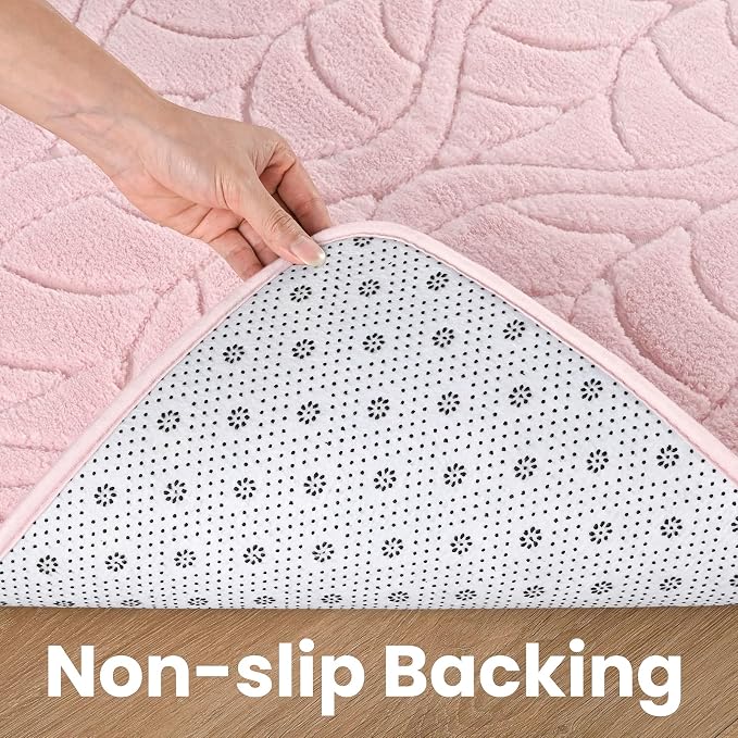Macgace 4x6 Pink Area Rug, Soft Shag Carpet, Washable Bedroom Nursery Rugs - Image 7