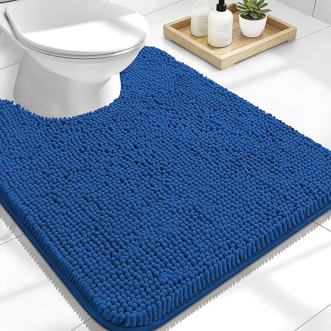 OLANLY Toilet Rugs U-Shaped 24x20, Extra Soft Absorbent Chenille Contour by OLANLY