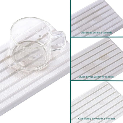 NiuYichee 2 PCS Water Absorbent diatomite Coasters, 12.2" x 5.5" Water - Image 4