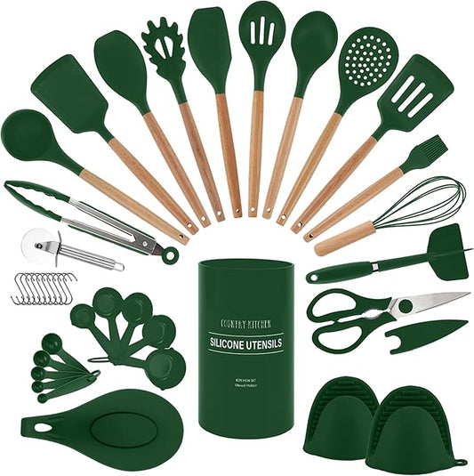 Country Kitchen Non Stick Silicone Utensil Set by CountryKitchen