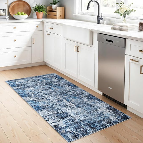 2x5 Washable Kitchen Runner Rug – Non-Slip Rubber Backing Low-Pile Soft Small by ZHXXUJ