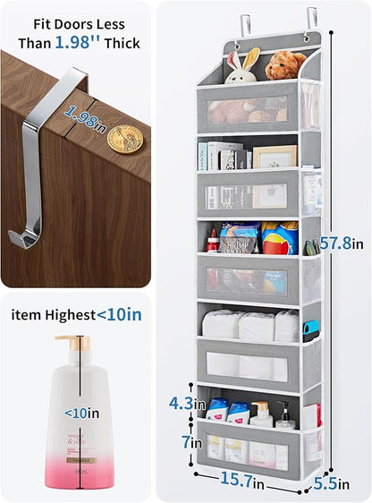 JARLINK 2 Pack Over the Door Organizer Storage, 5 Shelf Hanging Door Organizer - Image 3