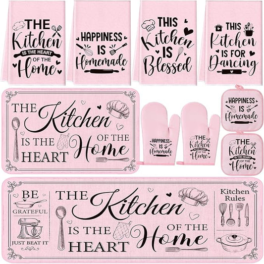 Fourluoo 10 Pcs Farmhouse Kitchen Decor and Accessories Set 4 Kitchen Towels 2 by Fourluoo