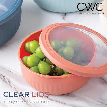 COOK WITH COLOR Prep Bowls with Lids- Wide and Deep Nesting Plastic Small - Image 3