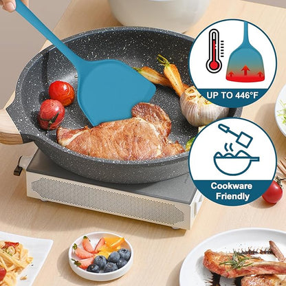 TeamFar Silicone Cooking Utensils Set, 5-Piece Heat Resistant Kitchen Utensils - Image 3