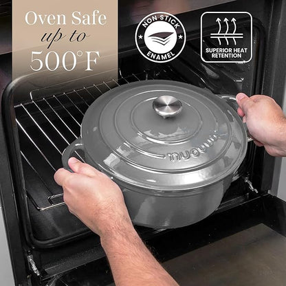 Cast Iron Dutch Oven with Lid – Non-Stick Ovenproof Enamelled Casserole Pot – - Image 5