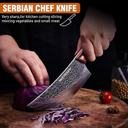 Naitesen 4PCS Butcher Knife and Kitchen Knife Set, Hand Forged Very Sharp - Image 4