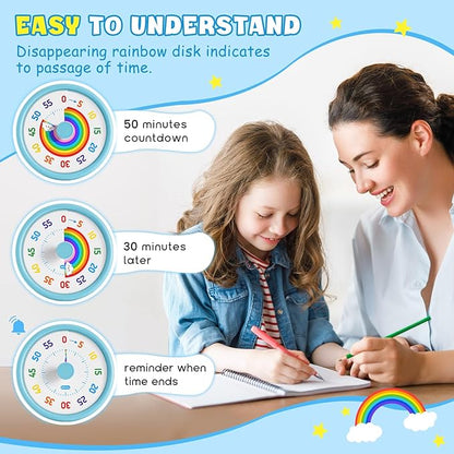 HIPPIH Visual Timer for Kids, 60 Minute Countdown Timers for Classroom Kitchen - Image 8