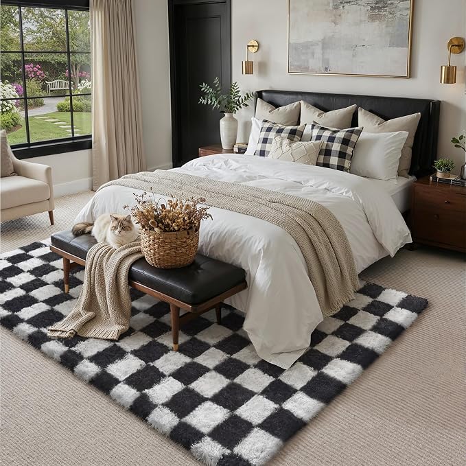 PureCozy Checkered Rug 5x7 for Living Room - Image 4