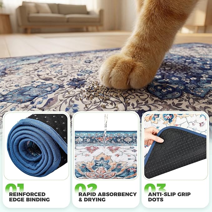 Hompet Cat Litter Mat 4 Pack, 18x28 Machine Washable Trapping Mats - Image 5