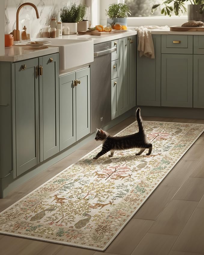 Runner Rugs Washable Kitchen Runner: 2'6"x8' Hallway Runner Rug Stain Resistant by palohom