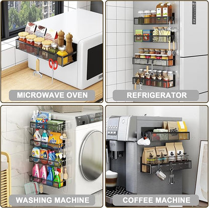 Aufworld Magnetic Spice Rack for Refrigerator, 5 Pack Magnetic Shelf, Moveable - Image 5