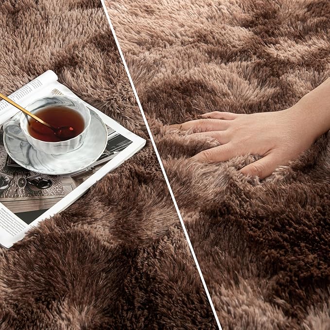 Deerhoo Large Shag Area Rugs 9 x 12, Tie-Dyed Plush Fuzzy Rugs - Image 3