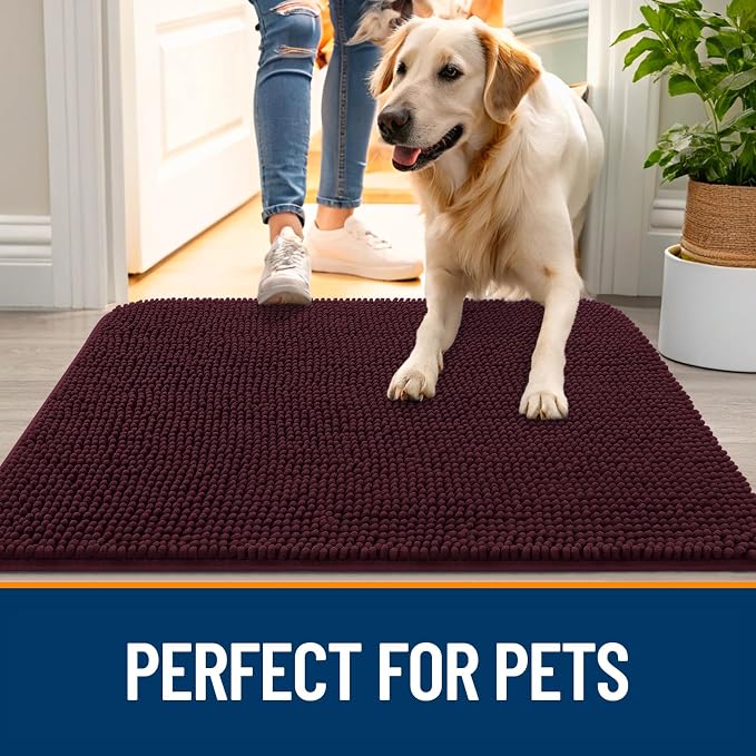 OLANLY Dog Door Mat for Muddy Paws 70x35, Absorbs Moisture and Dirt, Absorbent - Image 6