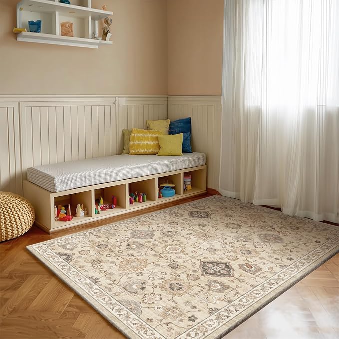 Machine Washable Small Rugs for Entryway: Door Mat Indoor Entrance 4x6 Area Rug - Image 4