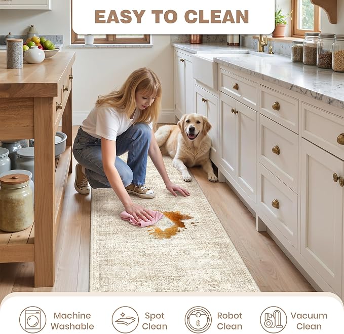 Washable Kitchen Rugs Sets of 3 Piece, Hallway Runner Rug Non-Slip - Image 9