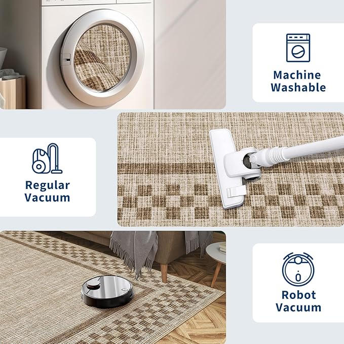 GarveeHome Washable Area Rug 4x6 Small Living Room Rugs Modern Bordered Soft - Image 5