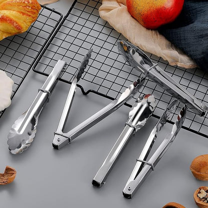 Meanplan 50 Pcs Small Stainless Steel Kitchen Tongs 7 Inch Food Serving Tongs - Image 7