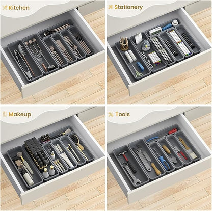 7 Pack Silicone Silverware Drawer Organizer, DIY Free Combination Kitchen - Image 8