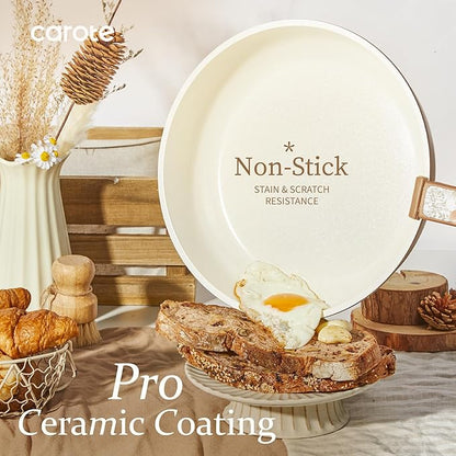 CAROTE 25-Piece Ceramic Cookware Set, Nonstick Pots and Pans Set - Image 3