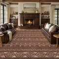 SERISSA 9x12 Area Rugs for Living Room, Washable Non-Slip Coffee Brown Boho Rug by SERISSAHomeDecorCollection