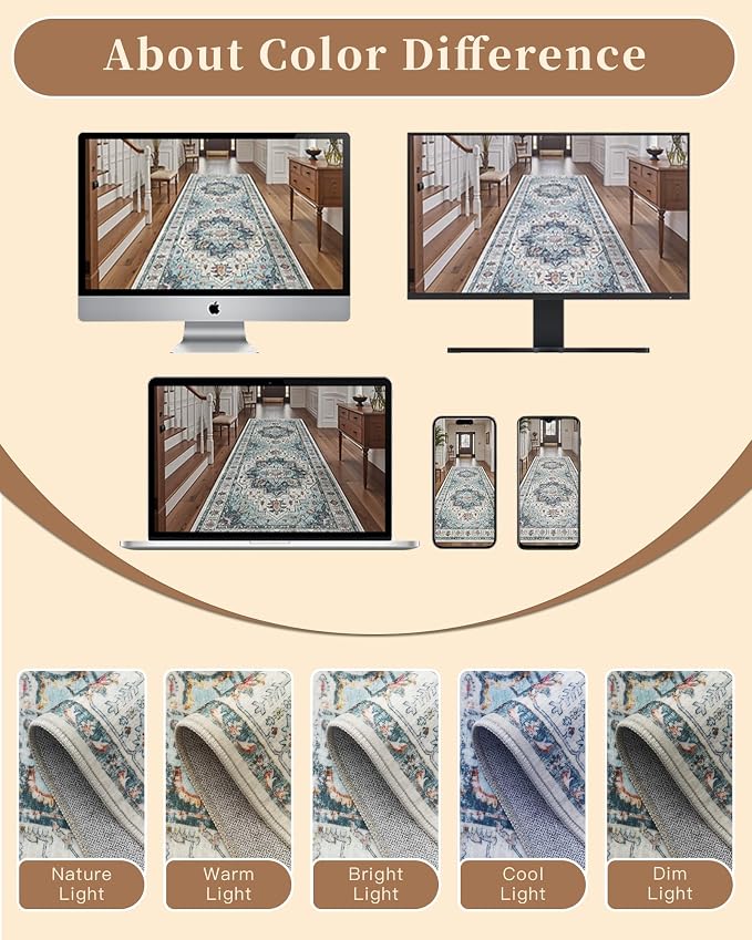 Madane 4x12 Wide Hallway Runners: Washable Runner Rug - Image 9