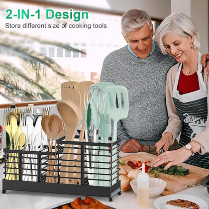 TomCare Utensil Holder with Water Absorbent Diatomite Stone 3 Removable - Image 7