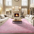 qulint 10x14 Area Rugs for Living Room, Large Fluffy Pink Rugs for Bedroom by QULINT