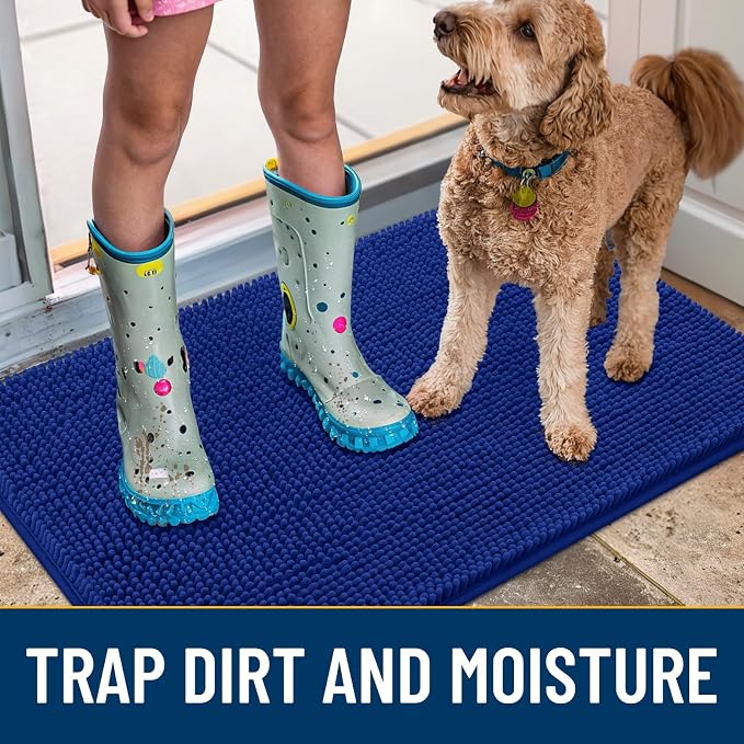 Smiry Dog Door Mat for Muddy Paws 47x24, Absorbent Dirt Trapper, Non-Slip - Image 3