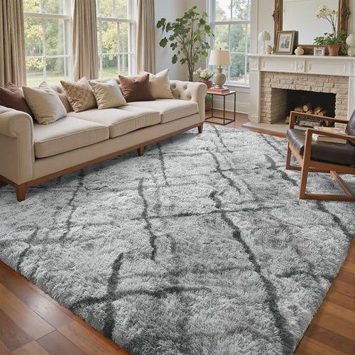 6x9 Ft Large Shag Rugs for Living Room Decor, Tie-Dyed Ultra Soft Fluffy Furry by Cuzwlovita